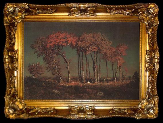 framed  Theodore Rousseau Under the Birches, ta009-2
